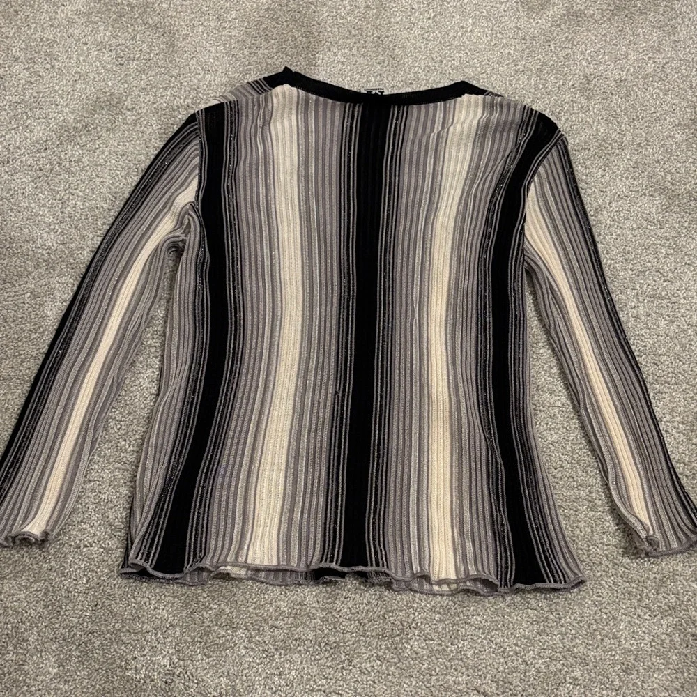 M by Missoni Black/Cream/Silver Striped Metallic Sweater Set - Picture 6 of 9